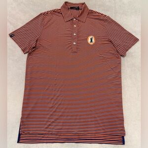 RLX Ralph Lauren Polo Shirt Mens Medium US Open 2014 Pinehurst No 2 Striped Golf